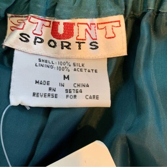 Vintage 100% silk Stunt Sport Track suit dead stock 90s woman’s medium - Picture 10 of 16